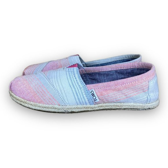 Toms Espadrille Ballet Flats 300314 Summer Stripes Slip On Multicolor Women 6 - Picture 3 of 8